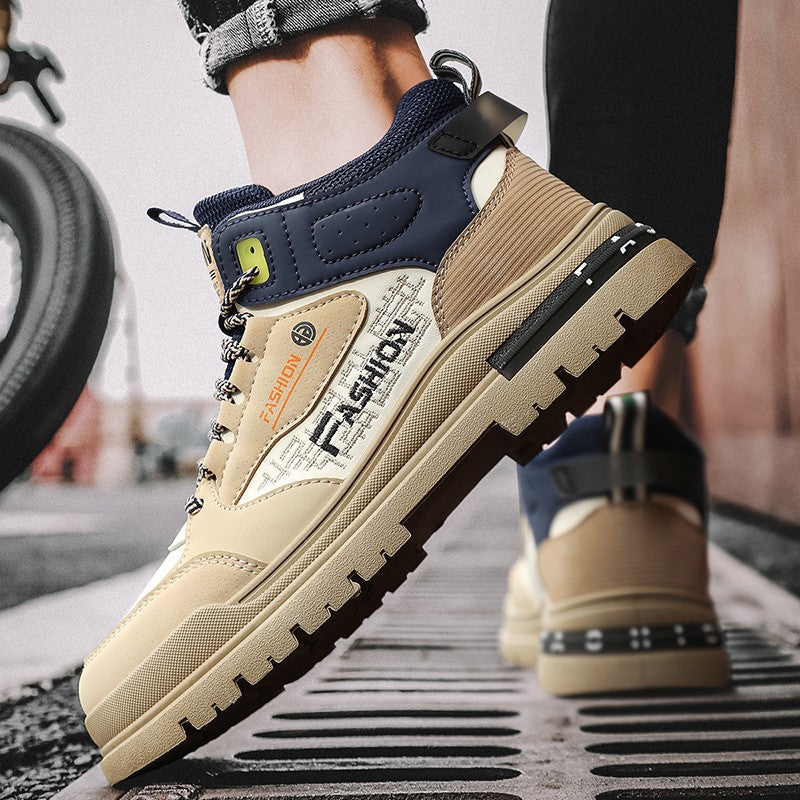 Tênis Masculino Casual de Outono Vulcanizado, Tênis Esportivo Masculino para Caminhada, Tênis Masculino para Área Externa, Tênis Masculino com Sola Macia para Caminhada
