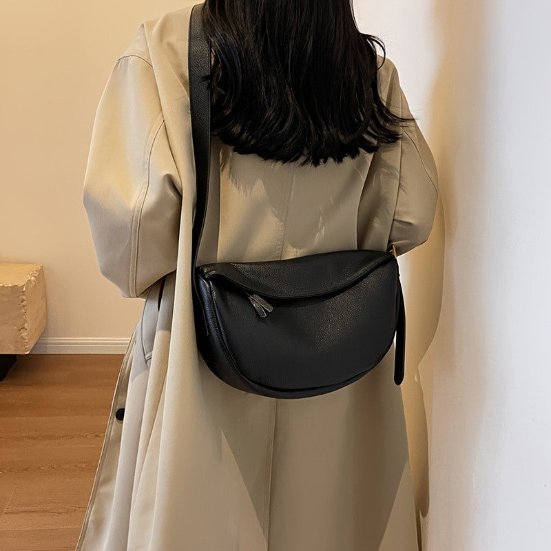 Fashionable retro new leather bag, women's dumpling bag, shoulder bag, crossbody bag, trendy and versatile soft leather bag