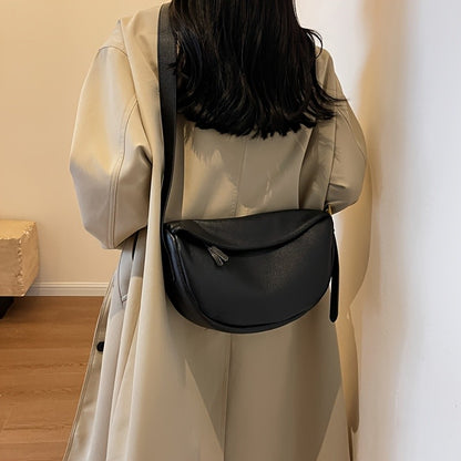 Fashionable retro new leather bag, women's dumpling bag, shoulder bag, crossbody bag, trendy and versatile soft leather bag