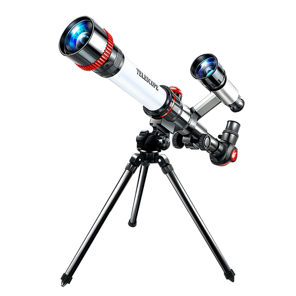 Telescópio Externo Astronômico Refrator de Alta Clareza Brinquedo Educativo Científico com Oculares de Aumento 20X 30X 40X