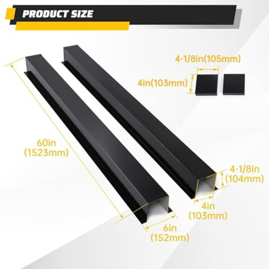 Conjunto de Cobertura de Linha de Metal 10,16cm L x 10,16cm A x 304,8cm C para Mini Split Ar Condicionado Central Bomba de Calor Aço Resistente Branco 2 Peças Univ