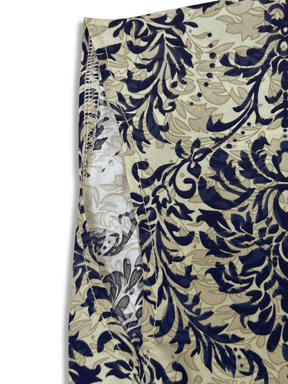 2025 vintage printed dress fashionable and elegant V-neck short sleeved jumpsuit long skirt women's clothing