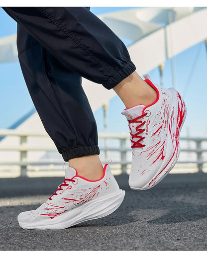 Fluorescence  Running Shoes Carbon Board Marathon Men Sports Lightweight Women's Comfortable Athletic Nonskid Sneakers Casual