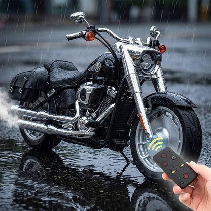 1:6 Alloy Metal Diecast Model Motorcycle Compatible With Harley Davidson Fat Boy Display Stand Creative Desktop Home Decoration