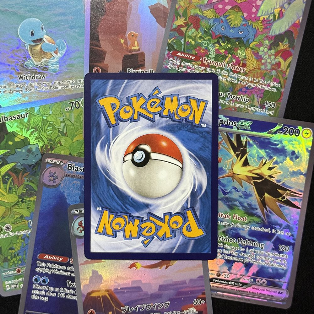 Cartas Proxy de PTCG 151 MEW Alakazam Blastoise Bulbasaur Charmander Squirtle Venusaur Zapdos Charizard Presentes de Cartas TCG JP