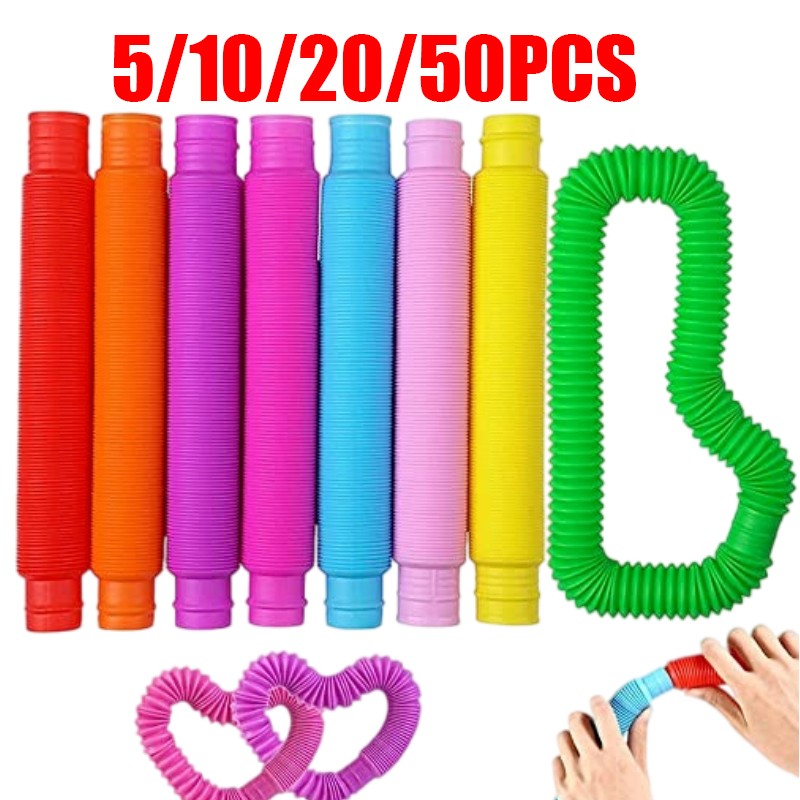 5-50PCS Colorful Telescopic Tubes adult kids stress relief sensory toy adult kids birthday Party Favors Telescopic Pinata Filler