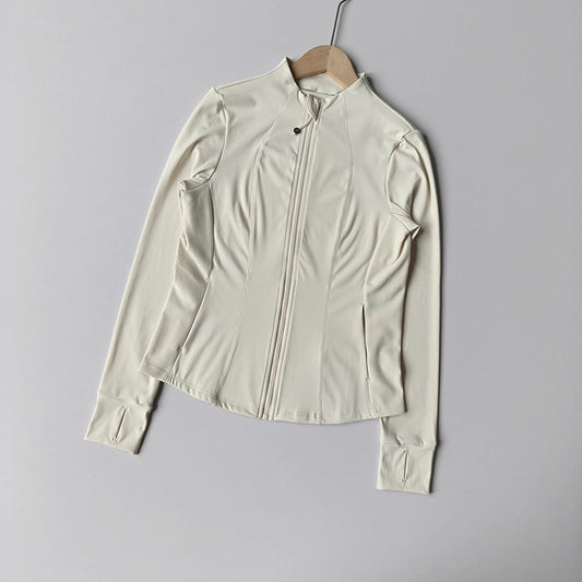 Women's Stand-up Collar Long Sleeve Zipper Jacket for Running Cycling Outdoor Pilates Yoga Fitness Slim Fit Autumn/Winter