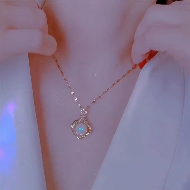 Colares com Pingente em Forma de Coração e Asas de Anjo Cor Prata Zircônia Cúbica 5A Estilo Minimalista Corrente na Clavícula Joias Femininas e para Meninas
