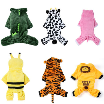 Roupas de cachorro de estimação macias e quentes de lã, macacões para cães, roupas de estimação para cães pequenos, roupas de cachorrinho e gatos, casaco de fantasia para Chihuahua Yorkshire