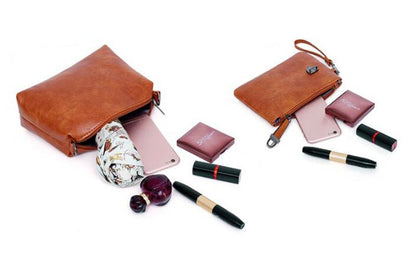 Women Composite Tassel Bag Luxury Leather Purse Handbags Famous Brands Designer Top-Handle Female Shoulder Bag 4pcs/set