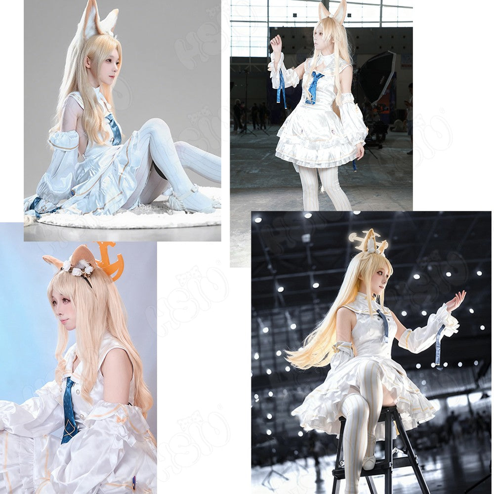 Yurizono Seia Cosplay Clothing Wig Fiber synthetic wig?HSIU ?Full Costume Skirt Set Yellow Long Wig Game Blue Archive cosplay