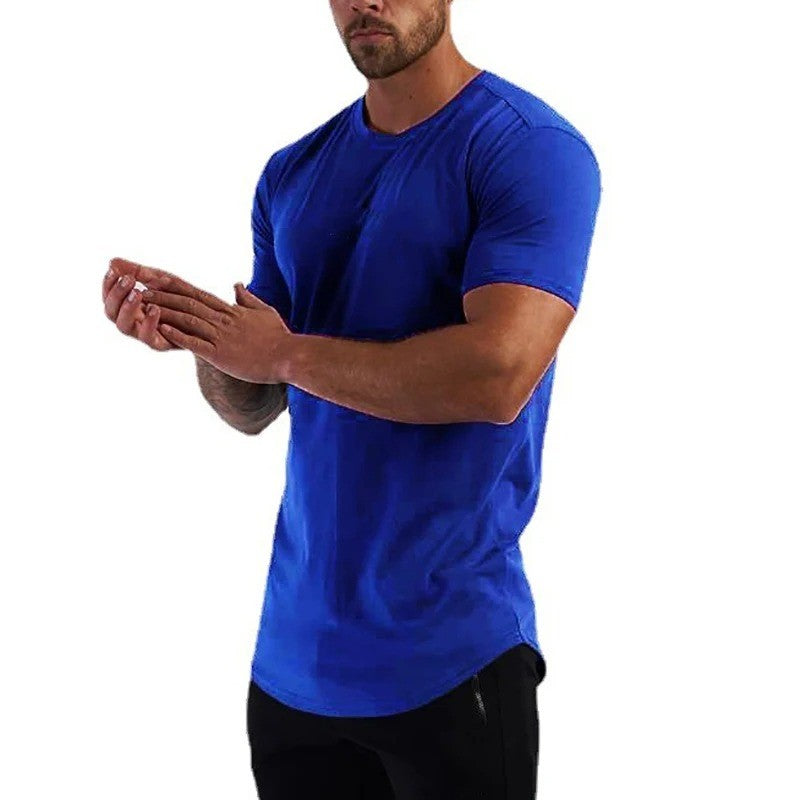 Summer Cotton Sports T-Shirts Mens Slim Fit Gym Fitness Male T Shirt Casual Running Bodybuilding Man Jogging Workout Clothing  ?