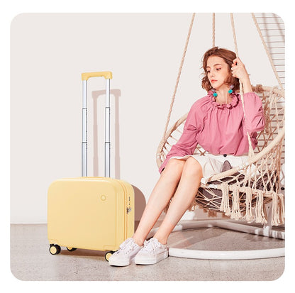 Mixi Carry On Suitcase 16 Inch Men Boarding Cabin Women Luggage Rolling Spinner Wheels Travel Bag 34L 100% PC Lightweight