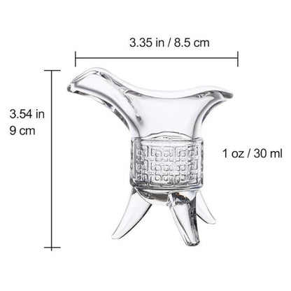 1-Ounce Retro Shot Glasses set of 6 - Drinking like an Ancient King/Queen - Unique Clear Glass Sipping Cup for tequila Whiskey