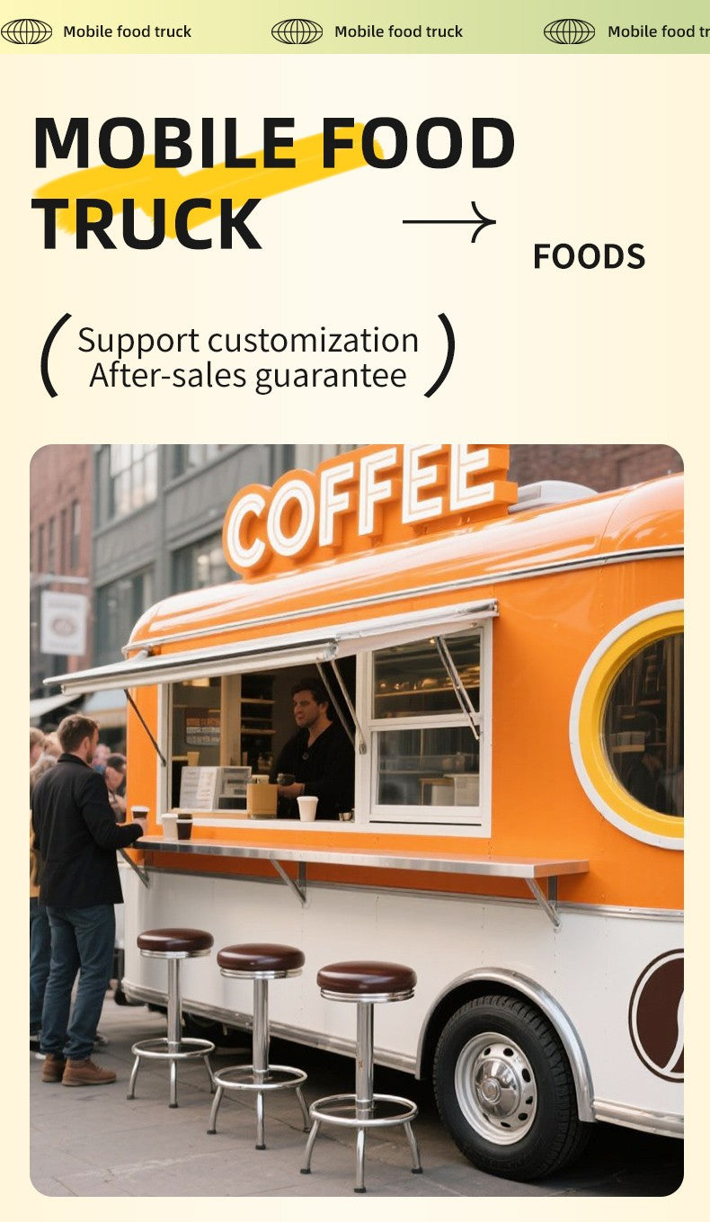 Melhor Venda Nos EUA Café Van Bar Hot Dog Hambúrguer Taco Caminhão Cozinha Móvel Carrinhos Vintage Food Trailer