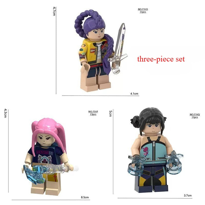 Novo brinquedo de boneca Kpop Demon Hunters Boy Band Girl Group Boneco de ação modelo de montagem Banda Combinada Boneca DIY Brinquedo de festa infantil