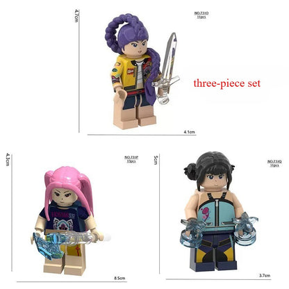 Novo brinquedo de boneca Kpop Demon Hunters Boy Band Girl Group Boneco de ação modelo de montagem Banda Combinada Boneca DIY Brinquedo de festa infantil