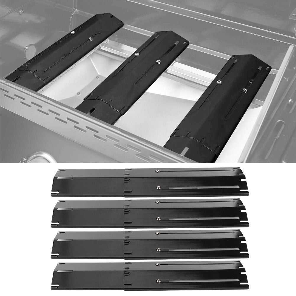 2/4 pares de placas de aquecimento ajustáveis para grelha, chapas de aquecimento para churrasqueira a gás, capa de queimador