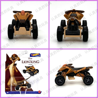 Disney Hot Wheels Carros de Personagens 2024 Mix 6U O Rei Leão Simba O Estranho Mundo de Jack Sally Capitão América Brinquedos de Miniatura