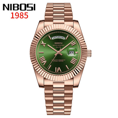 NIBOSI Brand Original Stainless Steel Quartz Watches For Men Luxury Date Display Luminous Fashion Men's Watch relogios masculino
