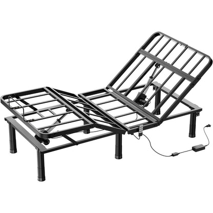 Adjustable Bed Frame, Wired Remote Control, Independent Head and Foot Incline, Electric Bed Frame Base, Adjustable Bed Leg