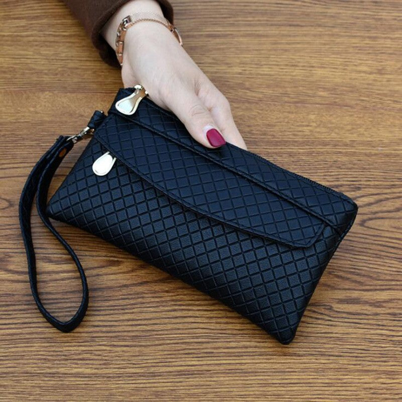 Bag Women 2023 New Simple Women's Clutch Bag Korean Version Embossed Plaid Small Bag Coin Purse Card Bags