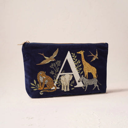 Fashionable Portable Makeup And Cosmetic Tool Storage Animal Pattern Printed Velvet Fabric Large Capacity Cosmetic Bag