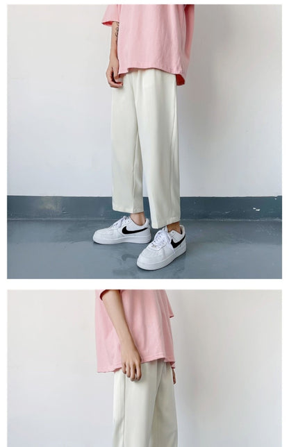 2025 Loose Men's Suit Solid Color Blazers Formal Office Pants Business Trousers Community Fashion Dress Korean Male Clothing X40