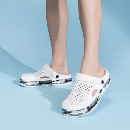 New Men's Sandals Driver Shoes EVA Light Slippers Unisex Colorful Camouflage Decoration Summer Beach Shoes Zapatos Hombre