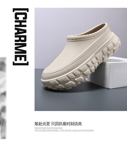 2025 New Men's Waterproof Non-slip Chef Shoes Lightweight Non-slip Wear-resistant Braid Toe Sandals Nurse Shoes