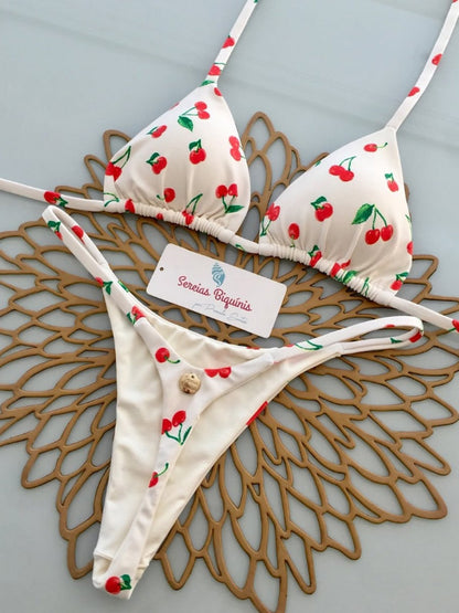 2025 New Sexy Retro Prints Brazilian Mciro Bikini Women Swimsuits Lace-up Swimwear Backless Biquini Swimsuits Beachwear