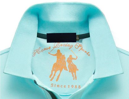 Summer Polo Shirt Men Cotton Casual Embroidery Polo T Shirt Solid Short Sleeve Lapel Button Shirt Business Fashion Designer Male