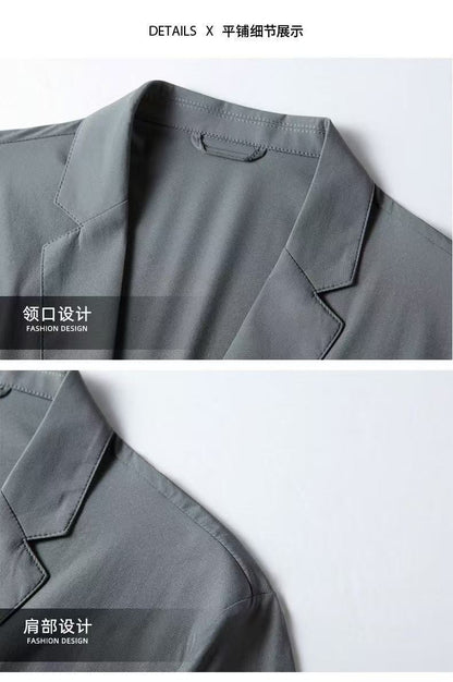 2025 Spring and Summer New Men's Casual Suit Light and Thin Elastic Middle aged Anti Wrinkle and Non Ironing Suit Coat Sunscreen