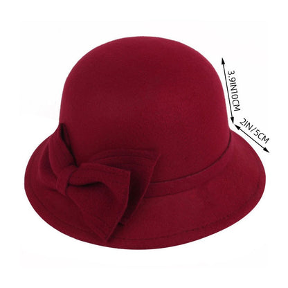 Chapéu Feminino Elegante Com Fita Outono Inverno Coreano Versátil Boné feminino Casamento na igreja Viagem Jazz britânico Senhora Fedora