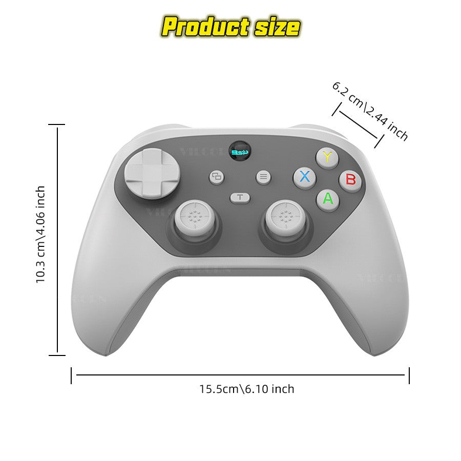 PC Wireless Game Controller Hall Joystick Trigger Mobile Gamepad for Switch/IOS/Android Support Six axis Gyro Turbo Macro M1 M2
