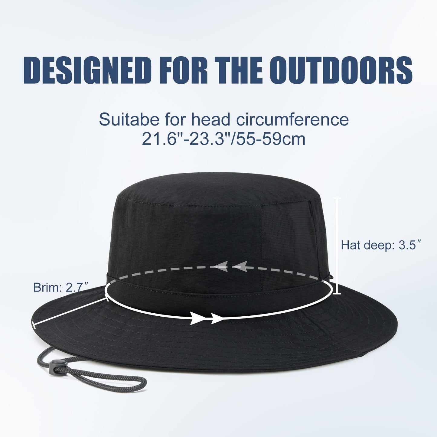 Chapéus Bucket Unissex FEICUI para Mulheres e Homens, Respiráveis, Proteção Solar, Aba Larga, Chapéus de Pesca e Praia com Tiras para o Queixo