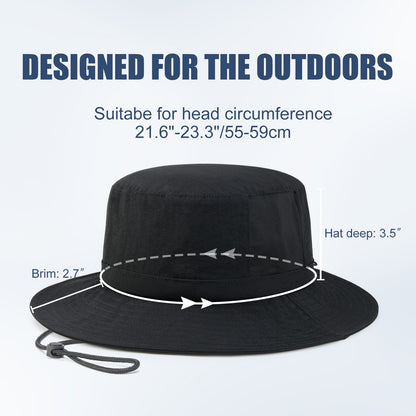Chapéus Bucket Unissex FEICUI para Mulheres e Homens, Respiráveis, Proteção Solar, Aba Larga, Chapéus de Pesca e Praia com Tiras para o Queixo