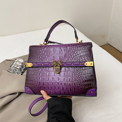 Luxury Purple Handbag Classic Women Bag 2025 New Designer Shoulder Bag High Quality Solid Pu Leather Crossbody Small Square Bag