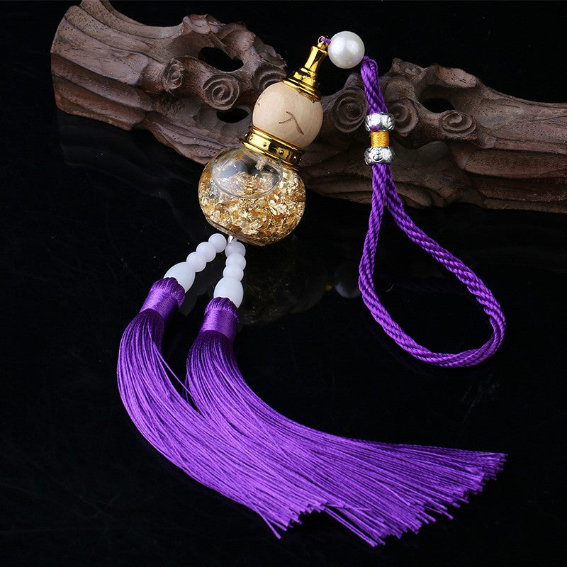 Car Glass Bottle Gourd Pendant Gold Foil Bottom Double Spike Gourd Pendant Car Interior Accessories Car Pendant Pendant