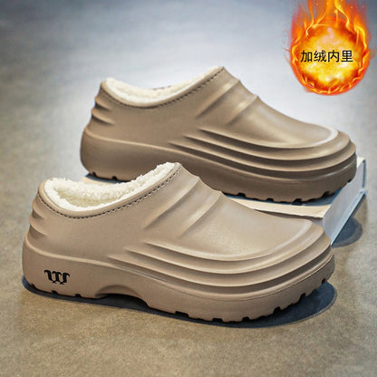 Winter Plush Supper Warm Chef Shoes for Men Women Very Soft Rubber Sandals Clogs Garden Shoes Without Holes Kitchen Work