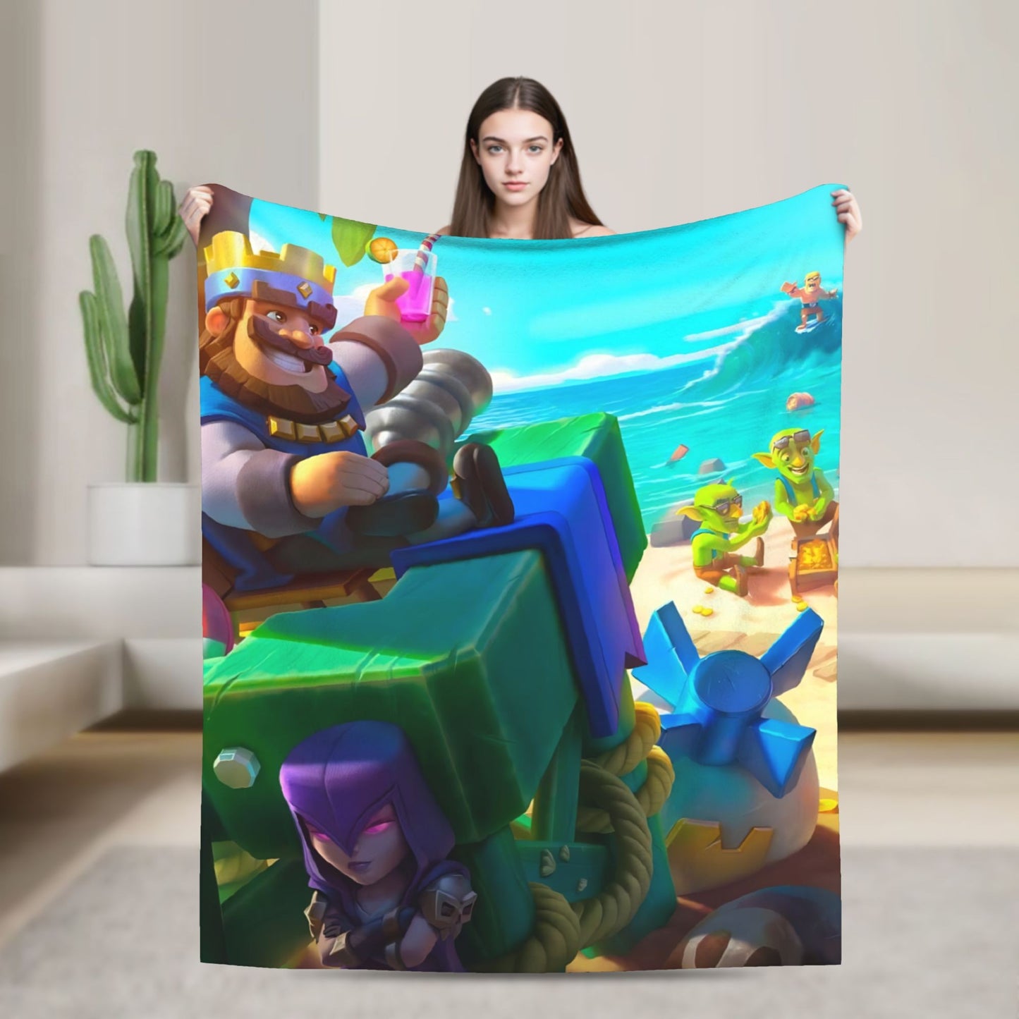 Clashes Royaleds Game Knitted Blanket  Fuzzy Throw Blankets Bed Sofa Portable Soft Warm Bedspreads