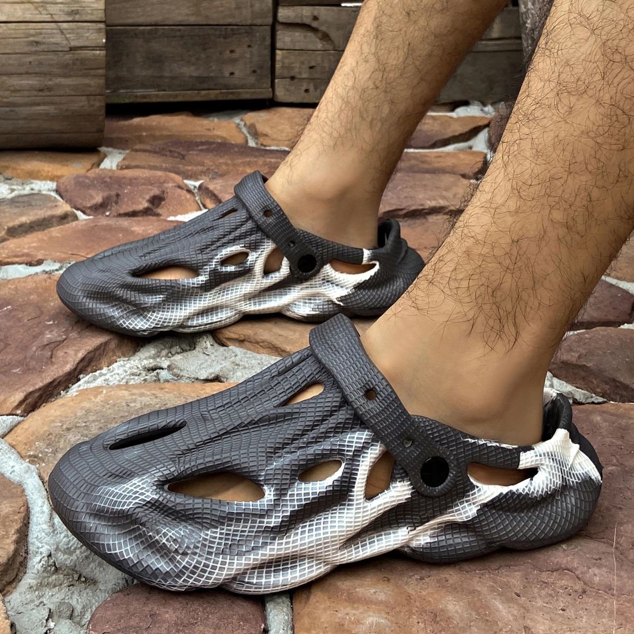 New Men's Summer Leisure Fashion Jelly Shoes EVA Soles Comfortable Platform Slippers Outdoor Beach Sandals Garden Shoes