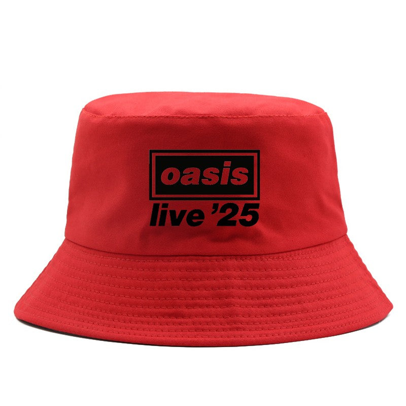 OASIS New 2025 Printed Cotton Bucket Hat Men Women Party Music Outdoor Fashion Panama Fisherman Hat Sun Beach Hat Wholesale