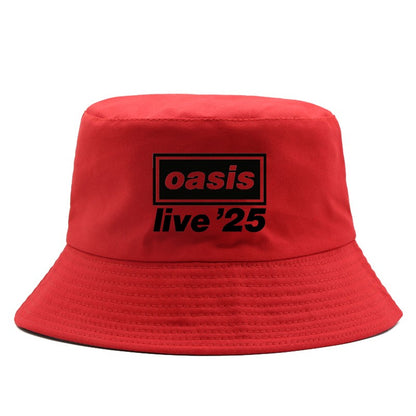 OASIS New 2025 Printed Cotton Bucket Hat Men Women Party Music Outdoor Fashion Panama Fisherman Hat Sun Beach Hat Wholesale
