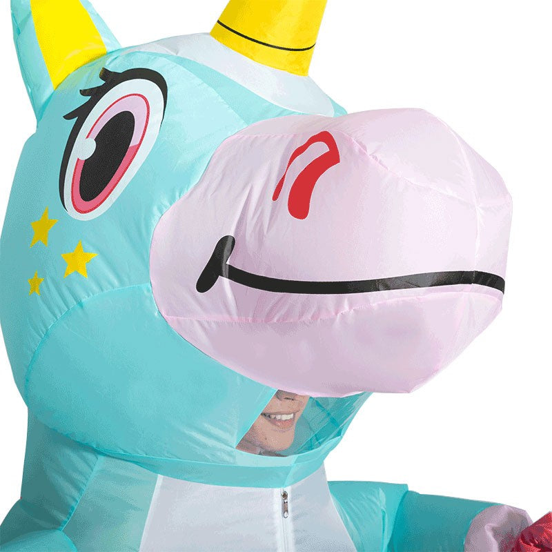 Inflatable Unicorn Costume Adult Kids Rainbow Halloween Costumes for Wommen Men Adult Carnival Mascot Christmas Cosplay
