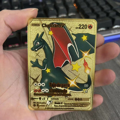 Cartas Pokémon Espanhol Cartas Metálicas Pokémon Cartas de Ferro Pokémon Mewtwo Pikachu Gx Charizard Vmax Cartas Pokémon Vmax