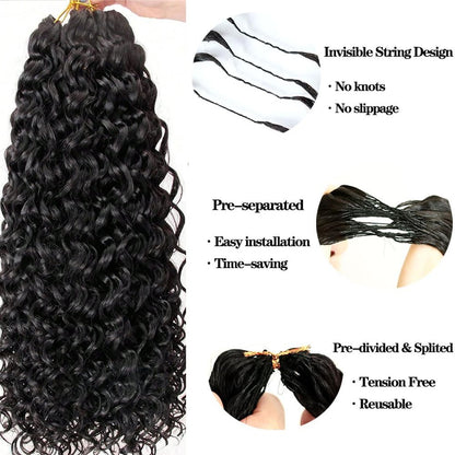Small Spirals Curly Feather Crochet Hair Braid Human Hair Extensions Invisible Pre-Separated Knotless Pixie Curls Crochet Hair