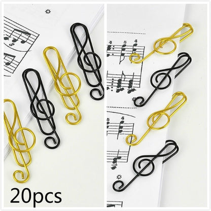 Metal Creative Music Note Shaped Creative File Clamp Paper Clips Bookmark Holder Paper Decorative Clip for Office School Home