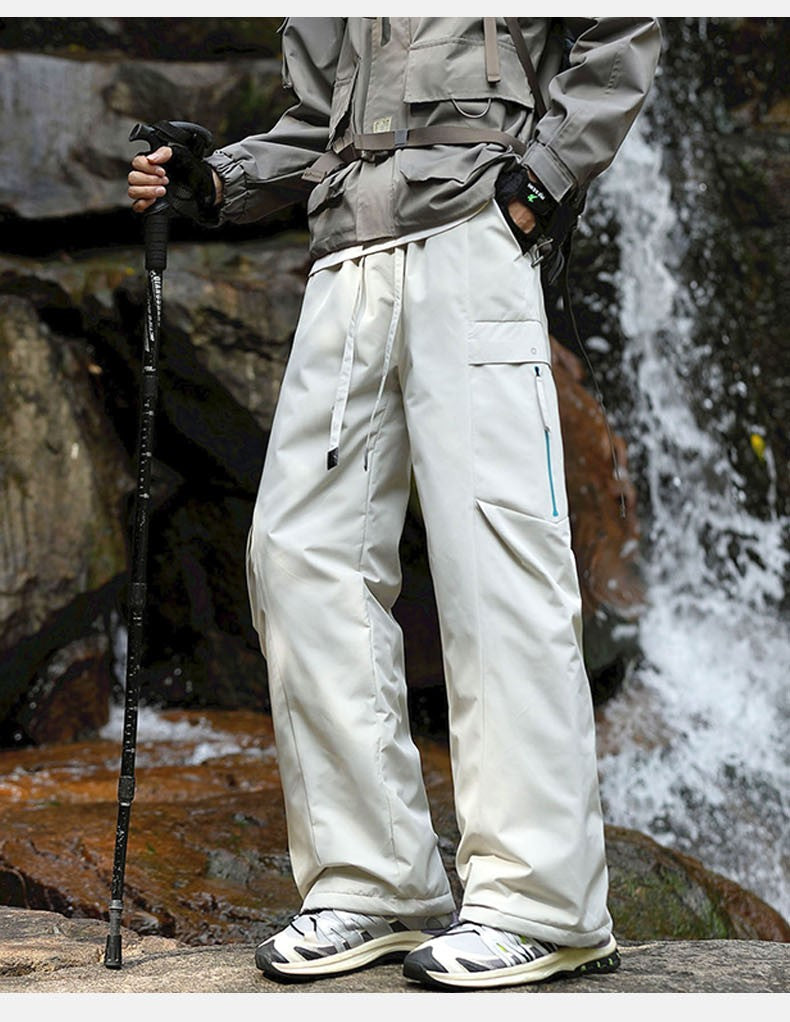 Calças de inverno masculinas para caminhada, impermeáveis, à prova de vento, calças de montanhismo, para manter aquecido, acampamento, trekking, esqui, calças com bolso com zíper