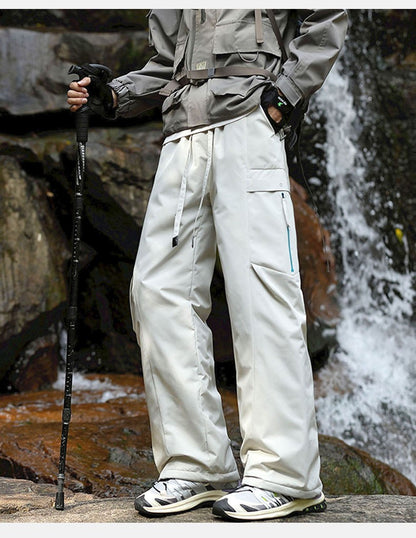 Calças de inverno masculinas para caminhada, impermeáveis, à prova de vento, calças de montanhismo, para manter aquecido, acampamento, trekking, esqui, calças com bolso com zíper